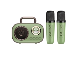 Máquina de karaoke, bonito altavoz Bluetooth con 2 micrófonos, regalo para el Día del Niño Cuich (verde)