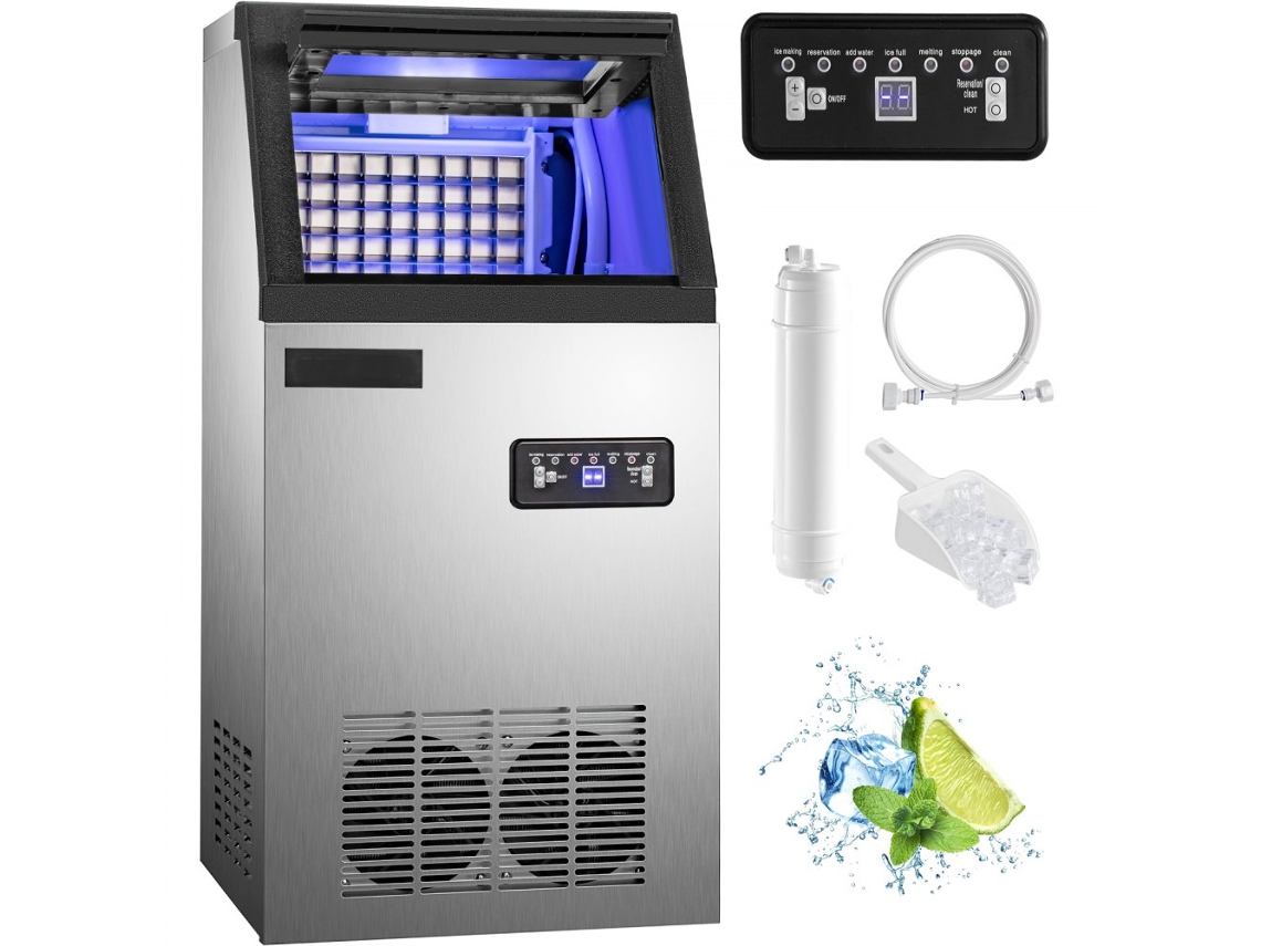 Máquina De Hielo Comercial 35kg/24h Con Panel Lcd Y Limpieza Automática Tekmaquinas