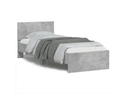 Maison Exclusive - Cama Con Cabecero Madera De Ingeniería Gris Hormigón 75x190 Cm