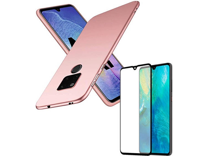Kit Carcasa y Protector Cristal 5D Huawei Mate 20X SlimShield Rosa