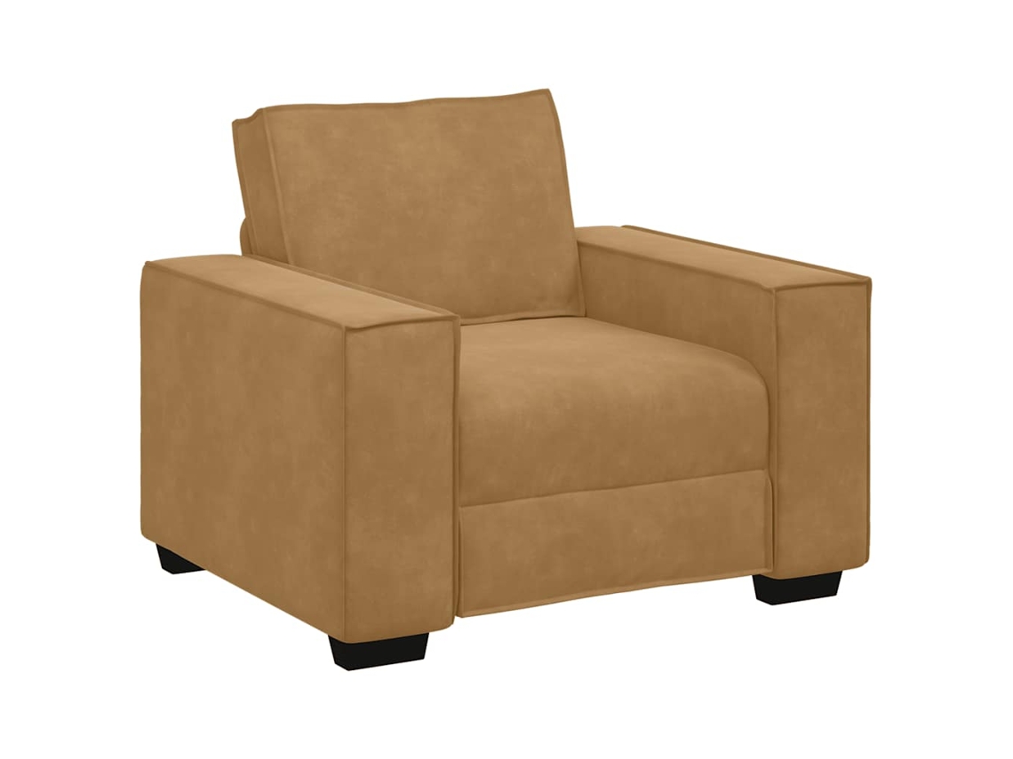 Sillón de terciopelo marrón vidaxl (59 cm)