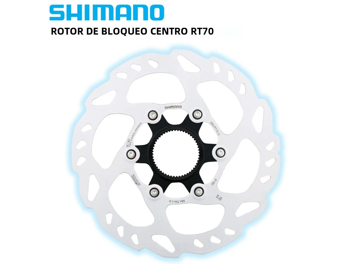 Freno de disco Shimano SLX SM RT70 con rotor de bloqueo central Ice Tech (160 mm, 140 mm) para freno de disco de carretera Vayotoy 105 R7000 R7020 R8020 R8070