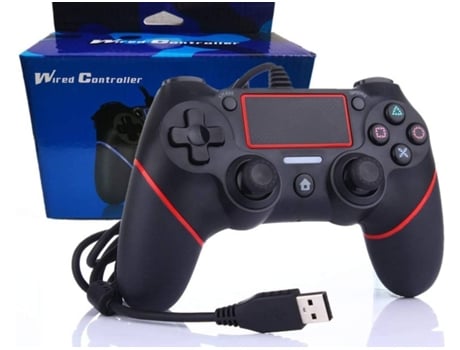 Controlador rojo con cable para PS4 y PC. Controlador, Gamepad, Joystick Soporte para movimiento y vibración-negro YIZHOOD