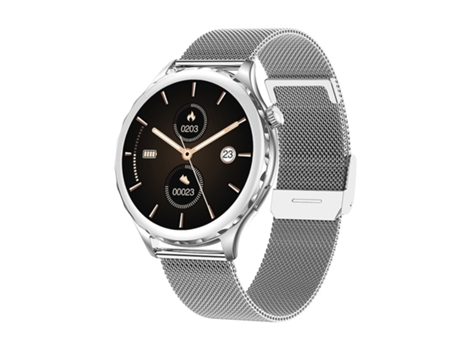 Reloj inteligente SHAH ARPAN AK43 Monitor de presión arterial y frecuencia cardíaca Reproductor de música Acero plateado Milán
