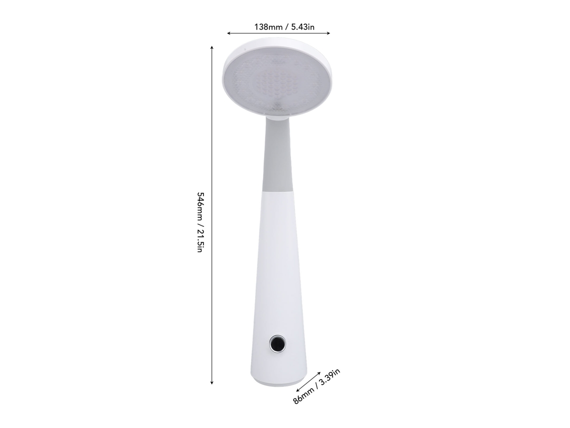 2026-as-lámpara De Escritorio Led Recargable Con Cuello Ajustable, Regulable, Inalámbrica Para Lectura Y Estudio Blanco
