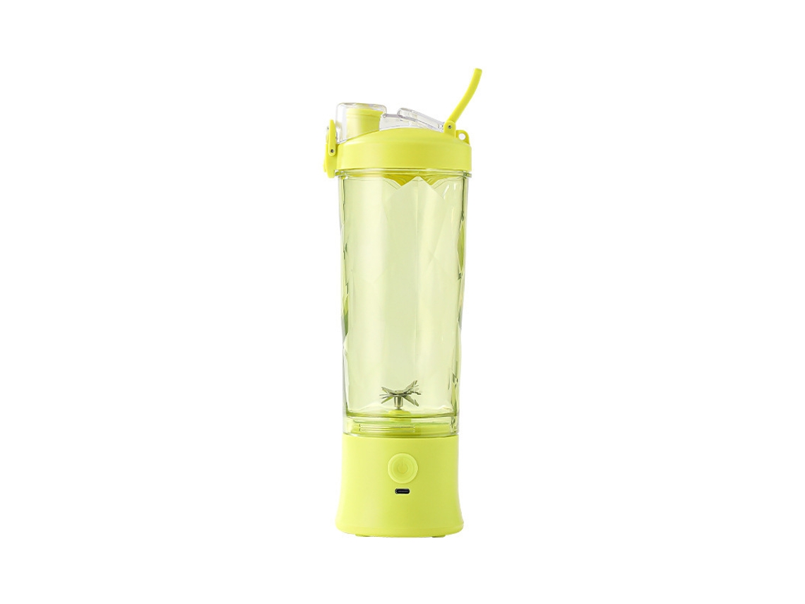 Liquidificador Amarelo 600ml 6 Cuchillas Usb Inox Portátil A Prueba De Agua Shaker Slushy