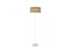 Pata de salón Piron 1xe27 Blanco/Madera clara 165x40x40 cm Fabrilamp