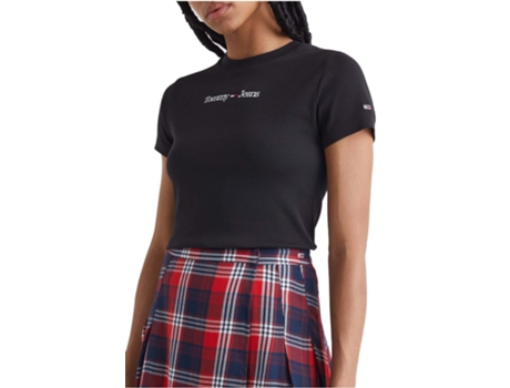 Camiseta TOMMY JEANS Algodón Mujer (L - Negro)