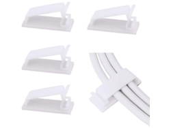 50 Clips Autoadhesivos Para La Gestión De Cables, Organizadores De Cables Para Cables Ethernet De Tv Y Pc Debajo Del Escritorio.