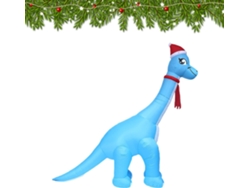 Dinosaurio Navideño Inflable Gigante Con Luces Led, 3,6 M - Decoración Exterior Para Fiestas, Puerta Principal, Patio