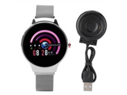 Pulsera Inteligente Bluetooth H5 Resistente Al Agua Con Monitor De Frecuencia Cardíaca, Presión Arterial Y Fitness Plata