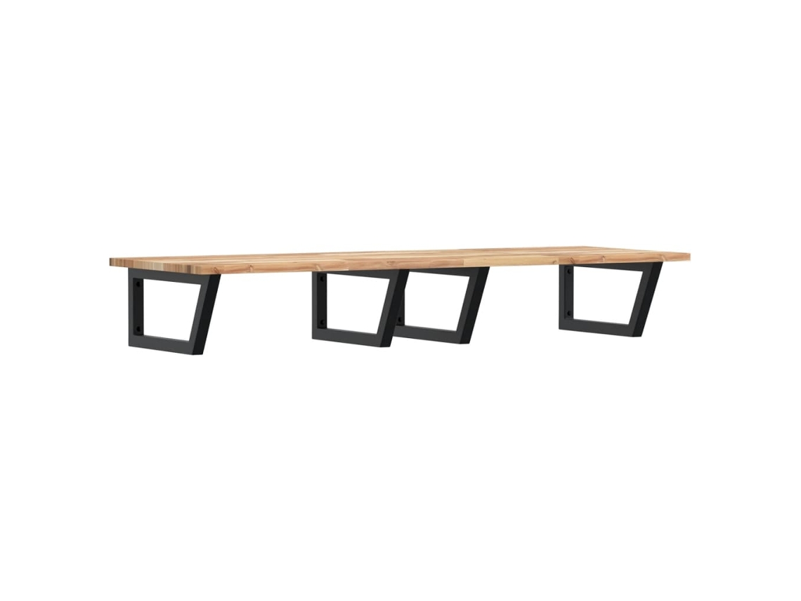 Estante de lavabo de pared acero y VIDAXL madera maciza de acacia