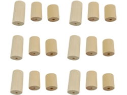 Juego de 60 cuentas redondas de madera maciza, de 25 a 40 mm, SFUSHOS