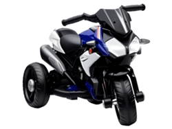 Motocicleta Eléctrica Infantil, 6v, 3 Ruedas, Música, Claxon, Faros, Negra, Azul, 86x42x52