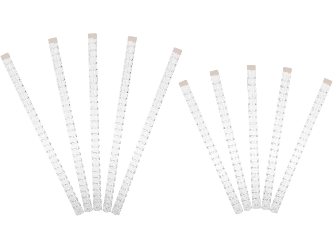 Juego De 10 Anillos Transparentes Para Peines, 15 Mm De Diámetro, 10 Agujeros, Plástico Resistente.