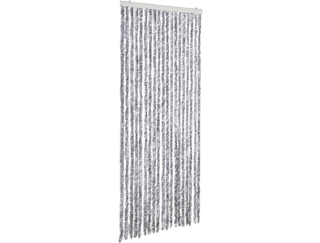 vidaXL Cortina mosquitera de chenilla blanca y gris 56x185 cm