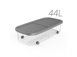 Caja Multiusos con Ruedas 79x39x20 cm 44l Plata PLASTIKEN