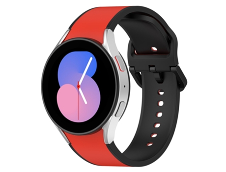Correa de Silicona color dual para Samsung Galaxy Watch 5 40mm/44mm/Watch 5 Pro 45mm/Watch4 40mm/44mm - rojo/negro
