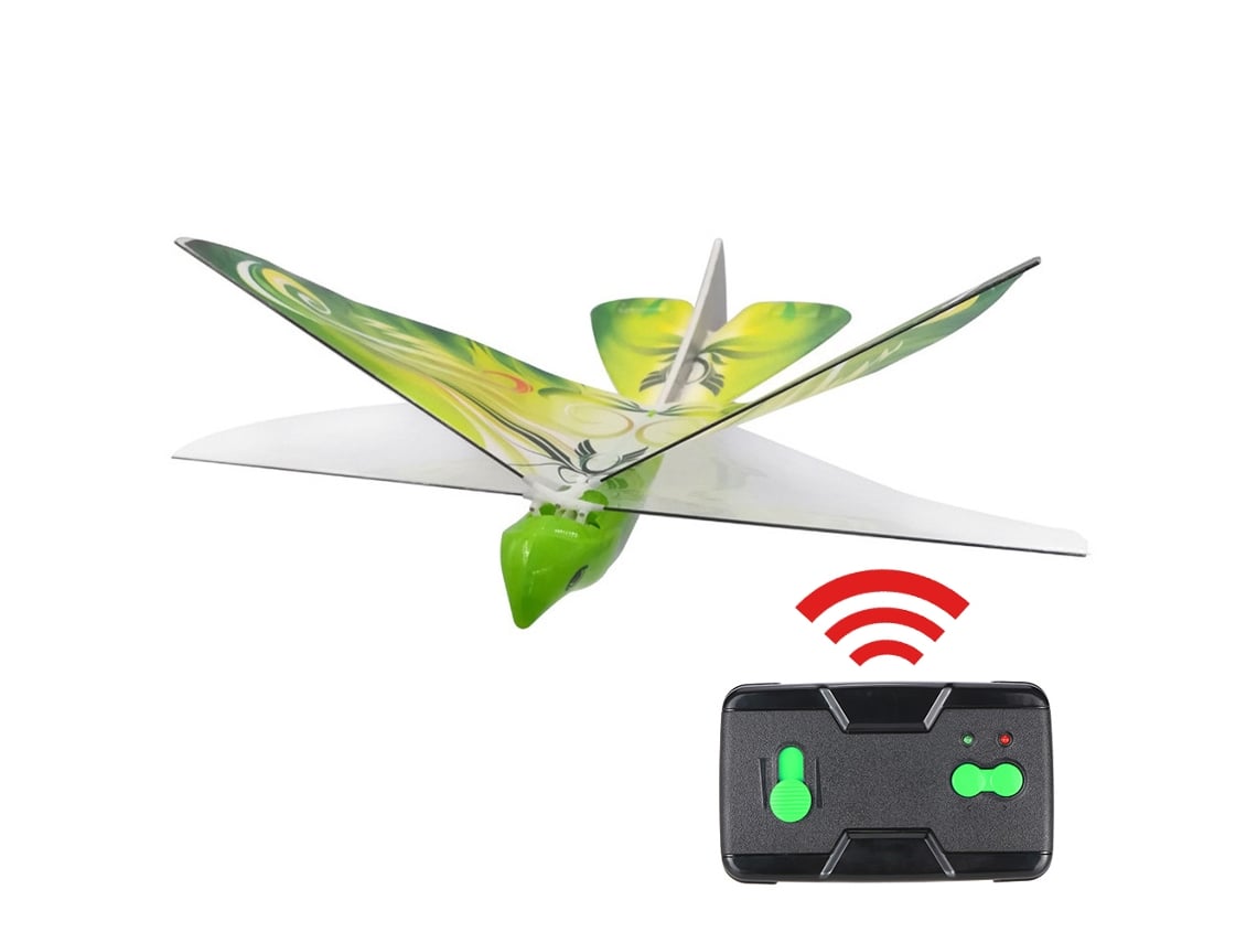Pássaro Eletrônico Drone Controle Remoto Simulação Voador Luminoso Brinquedo Para Crianças