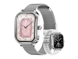 CHRONUS MK88 Smartwatch 1.75" – Control de Salud, Asistente de Voz y Diseño Elegante Plateado