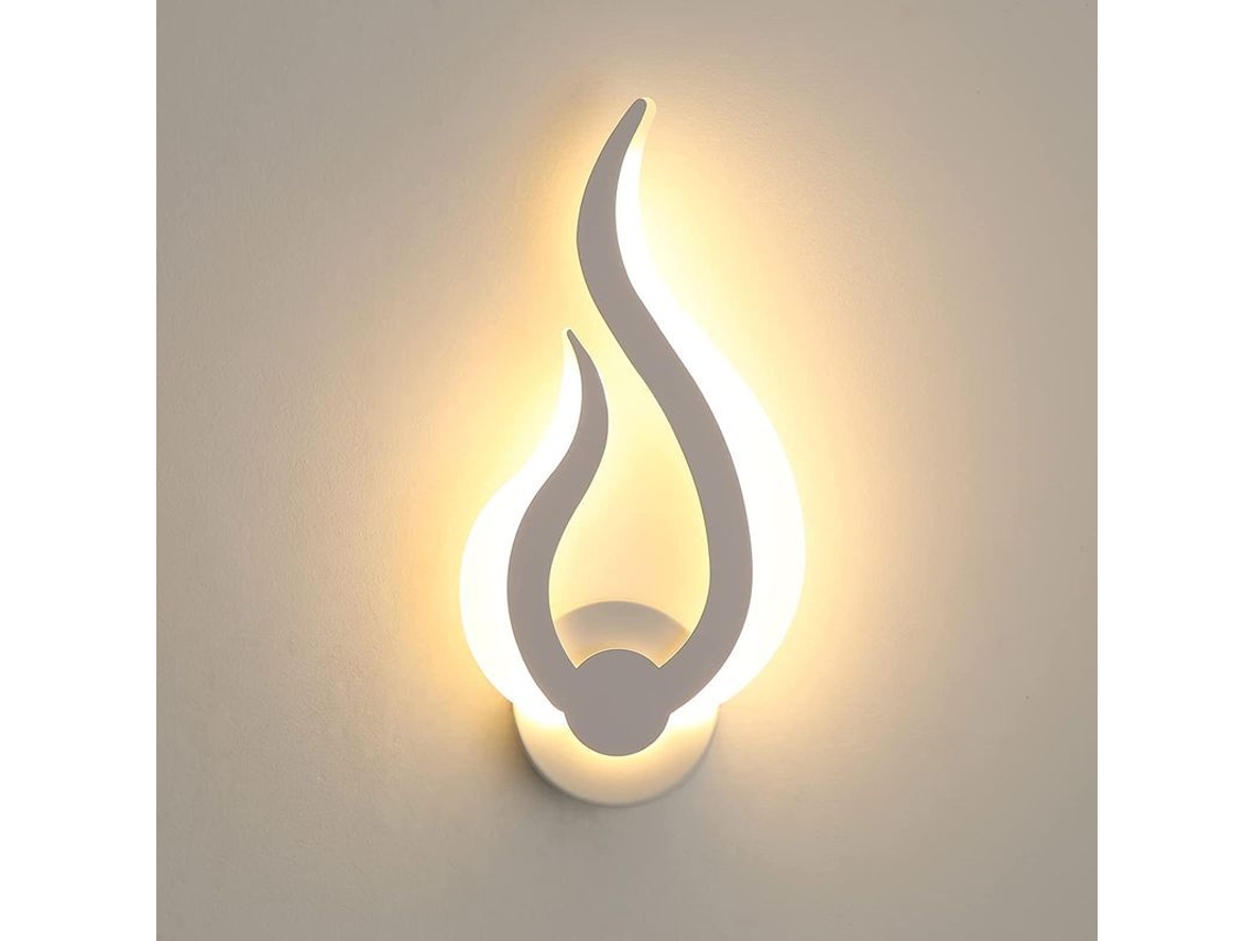 Lámpara De Pared Led Moderna De 10 W Y 3000 K Con Forma De Llama, 31 Cm, Ideal Para Salón, Dormitorio O Pasillo.