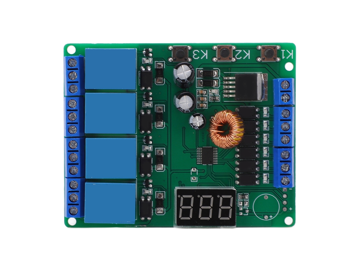 Módulo De Relés De 4 Canales Con Pantalla Digital Reversible Para Control De Circuitos.
