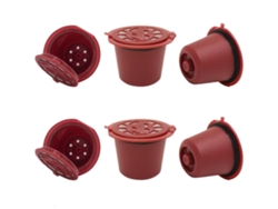Pack De 6 Cápsulas Reutilizables Para Nespresso Essenza Mini C30 Rojas