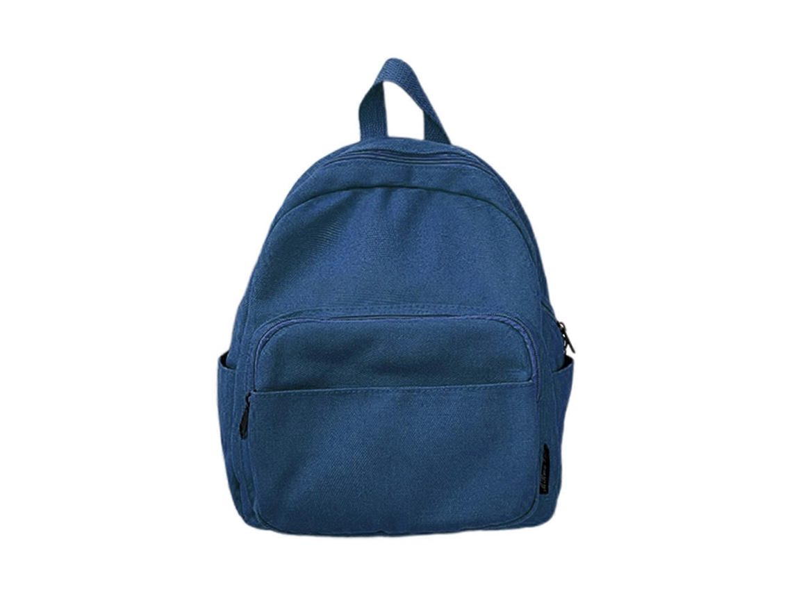Mochila escolar japonesa de lona, mochila pequeña de viaje, mochila sencilla y moderna, unisex, azul, ideal para el instituto.