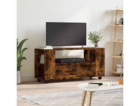 MAISON EXCLUSIVE Mueble para TV madera de ingeniería roble ahumado 102x34,5x43cm