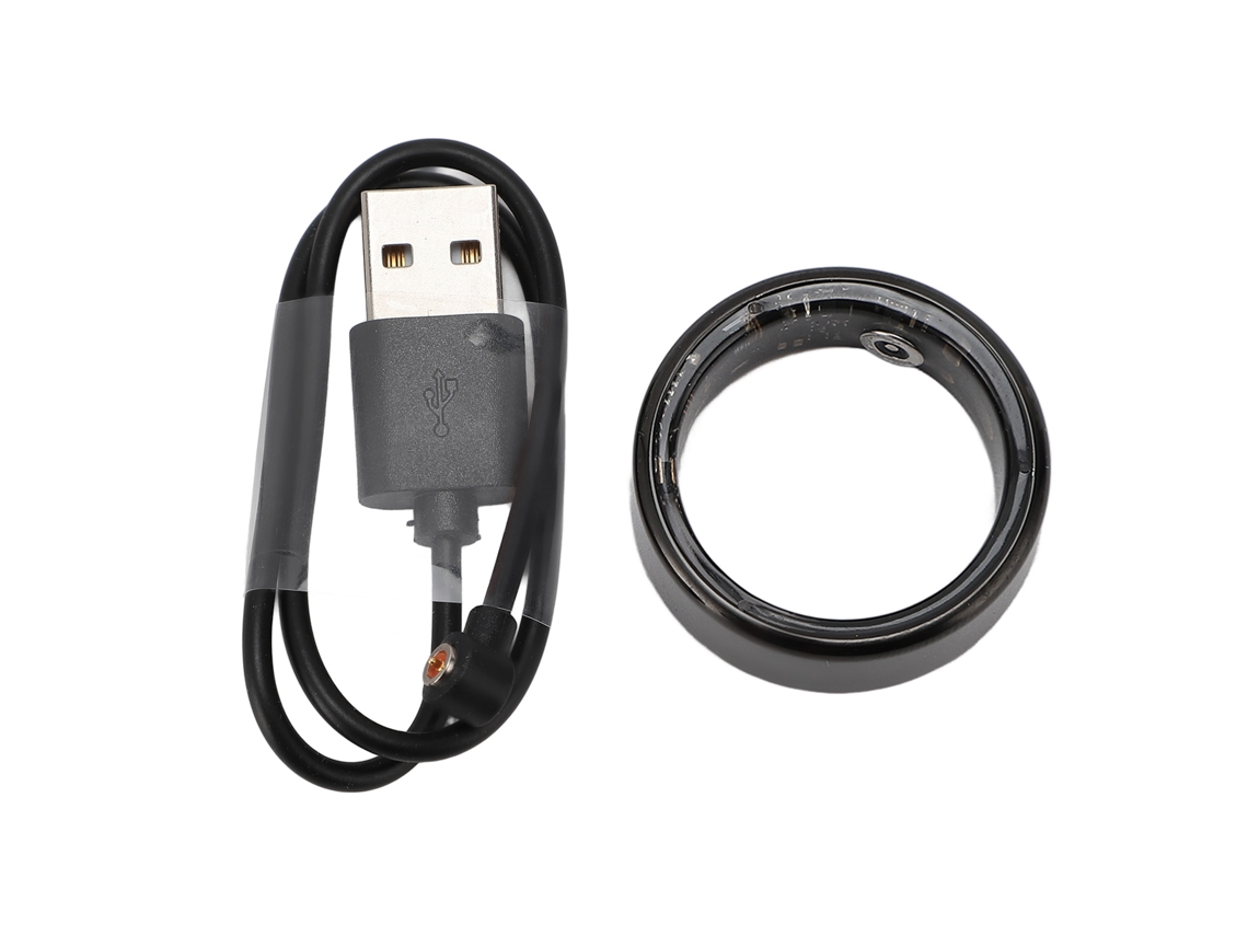 Anillo inteligente con monitor de actividad física, contador de pasos, salud, múltiples modos deportivos, luz negra dorada