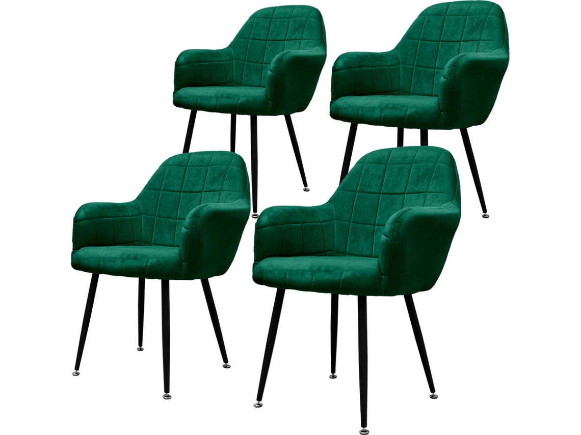 Conjunto de 2 Sillas de Comedor ML-DESIGN 68 Azul (Microfibra, Metal - 58x43x83 cm)