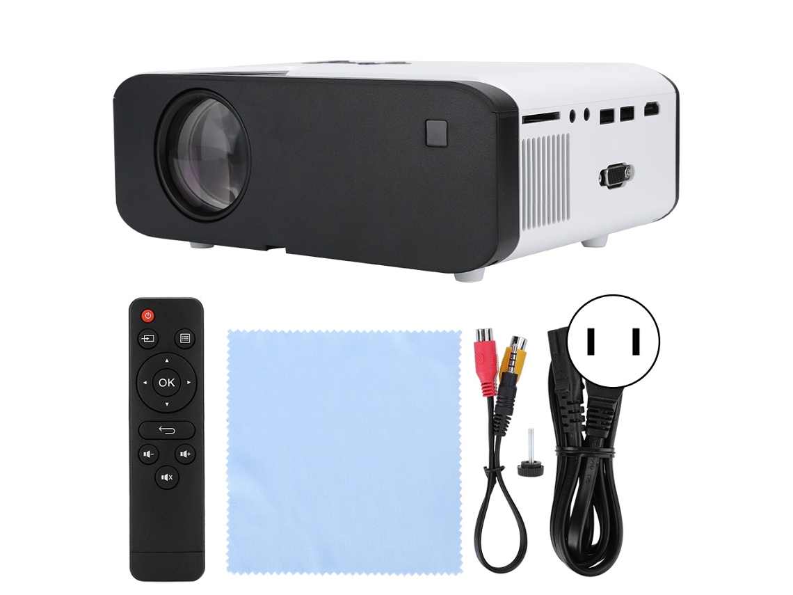 Miniproyector 720p para reproducción multimedia y proyección en casa