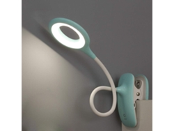 Lámpara de lectura LED con clip, lámpara de escritorio para niños con cuello flexible, recargable por USB, para leer, estudiar y trabajar, color azul