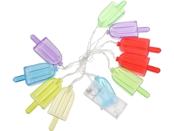 Guirnalda De Luces Decorativas Led Forma De Helado 15 Metros 10 Luces Led Funciona Pilas Diseño Colo