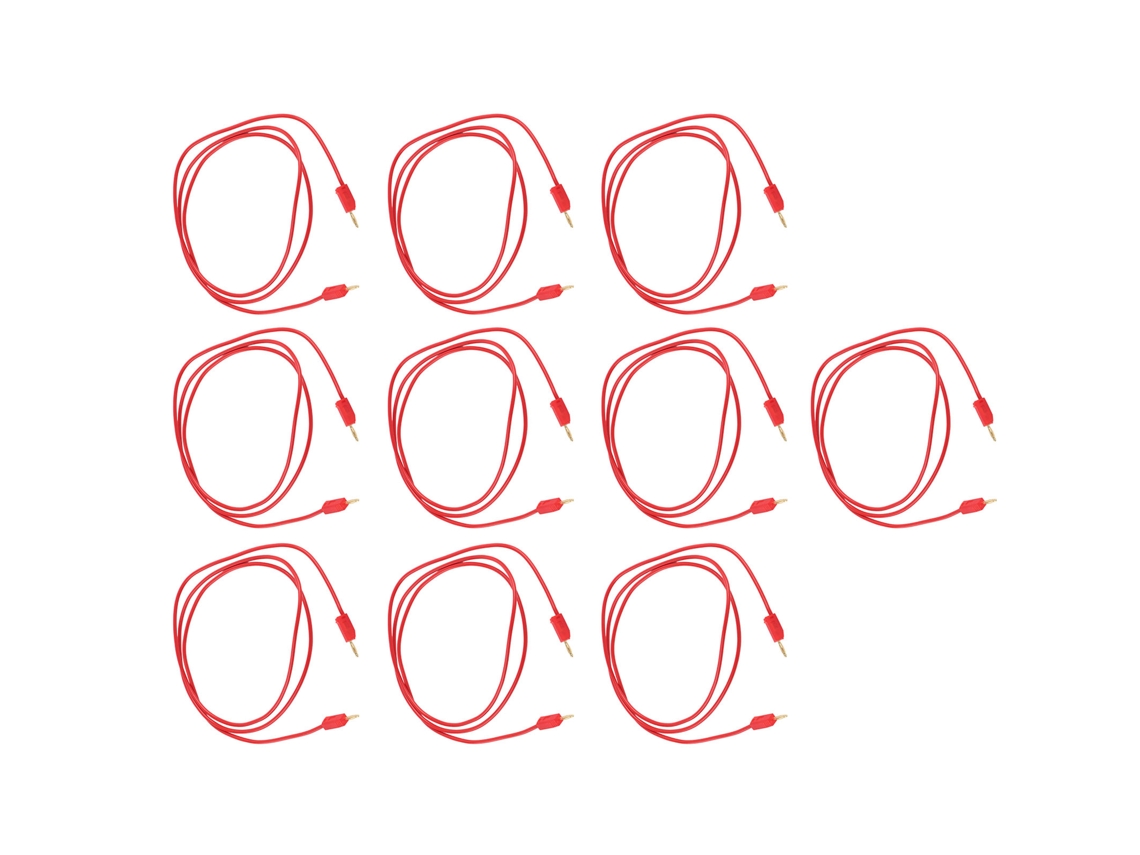 Cable De Prueba De 10 Piezas Con Conector Banana De Pvc Y Latón, 2 Mm, Rojo, Para Multímetro, 0,44 Mm², 10 A