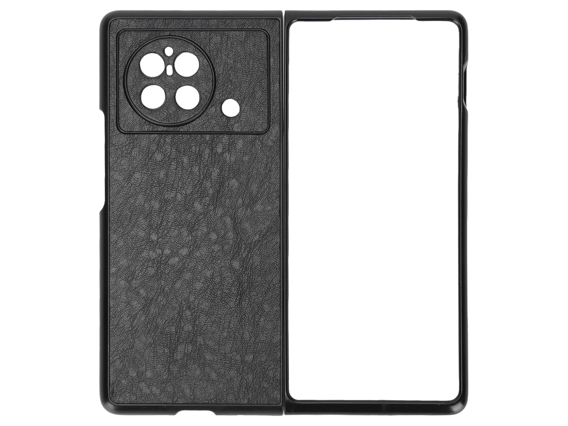 Capa Protetora De Pu Para Vivo X Fold Capa De Telefone Móvel Dobrável Resistente A Arranhões Preta