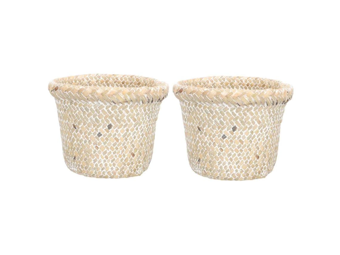 Cesta Tejida Retro De 2 Piezas, Cesta De Almacenamiento Decorativa Para El Hogar Y La Oficina.