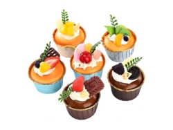 6 Piezas Set De Cupcakes Falsos Simulación Pastel Modelo Comida Falsa Decoración Cocina