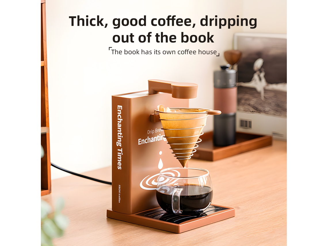Cafetera De Goteo Con Forma De Libro, 300 Ml, Con Depósito Desmontable Y Temperatura Constante, 400 W.