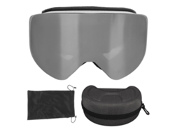 Gafas De Esquí Con Lente Magnética Anti Niebla Protección Uv Para Snowboard Otg Marco Negro Lente Plata