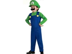 Disfraz de cosplay de Luigi de Super Mario de alta calidad para adultos y niños - Luigi Chico Verde M
