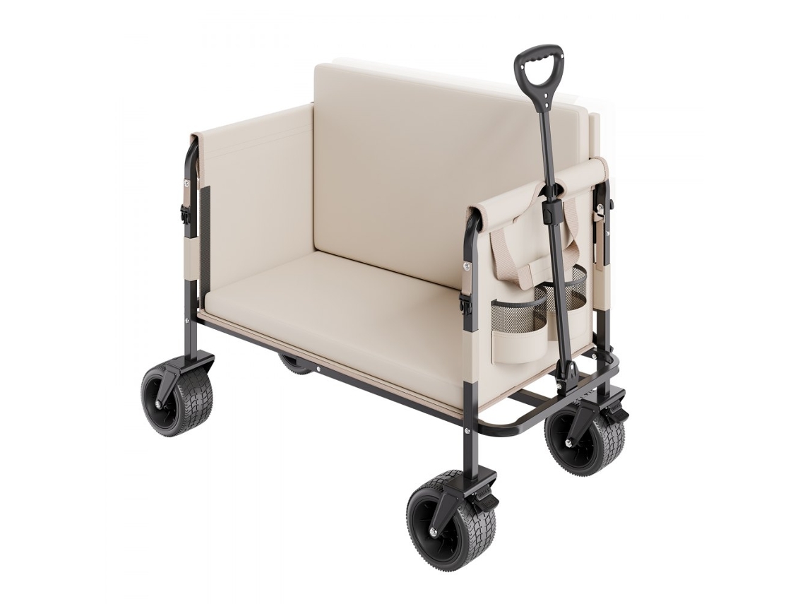 Carro de Transporte Plegable 2 en 1 con Ruedas Anchas y Capacidad de 250 kg Tekmaquinas