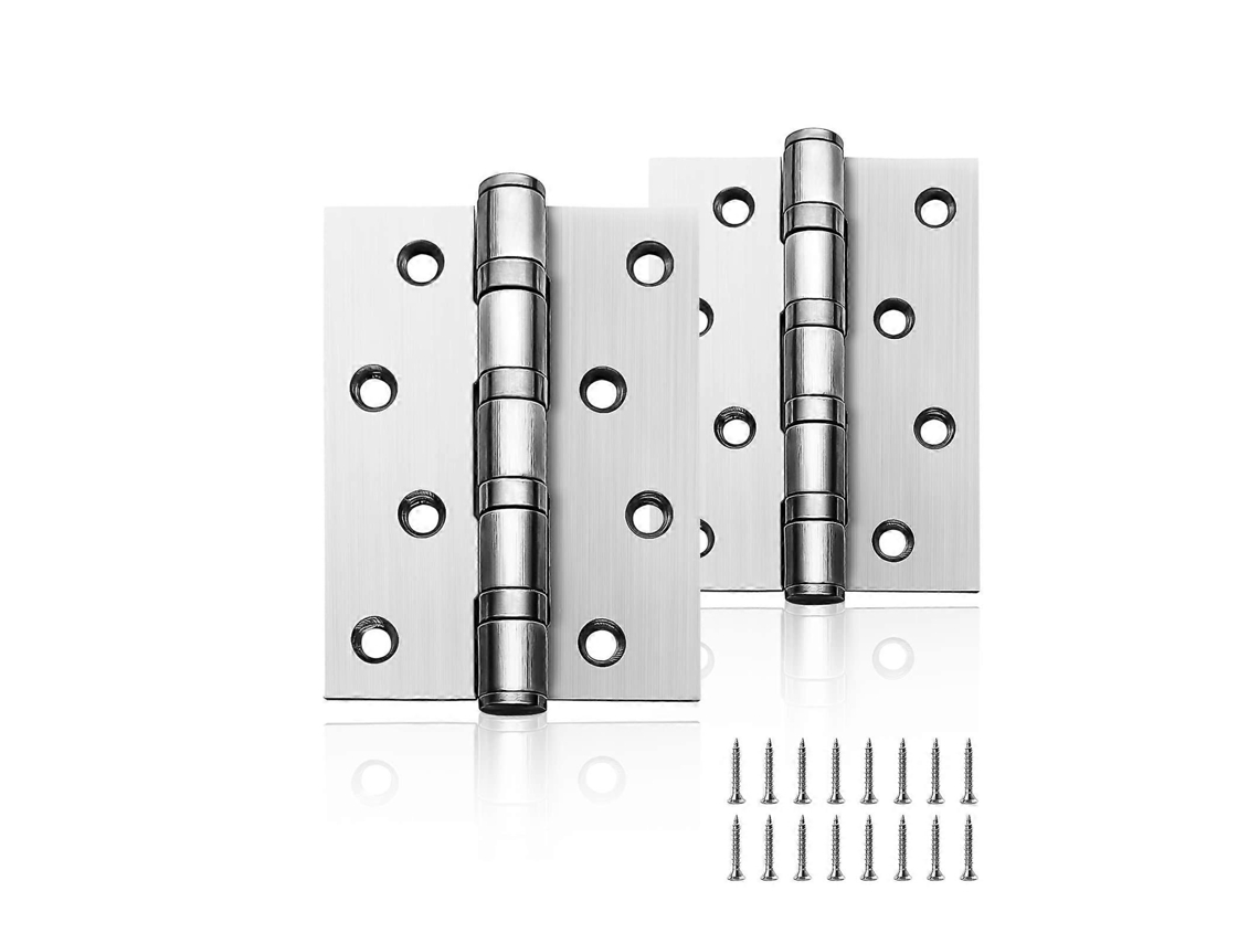 1 Par Hinges De Puerta Con Rodamientos De Acero Inoxidable 100mm Chrome Para Puertas Interiores Y Exteriores