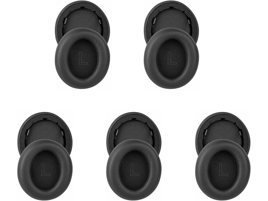 Juego De 5 Almohadillas De Cuero Proteico Para Auriculares Life Q30/q35 (negras)