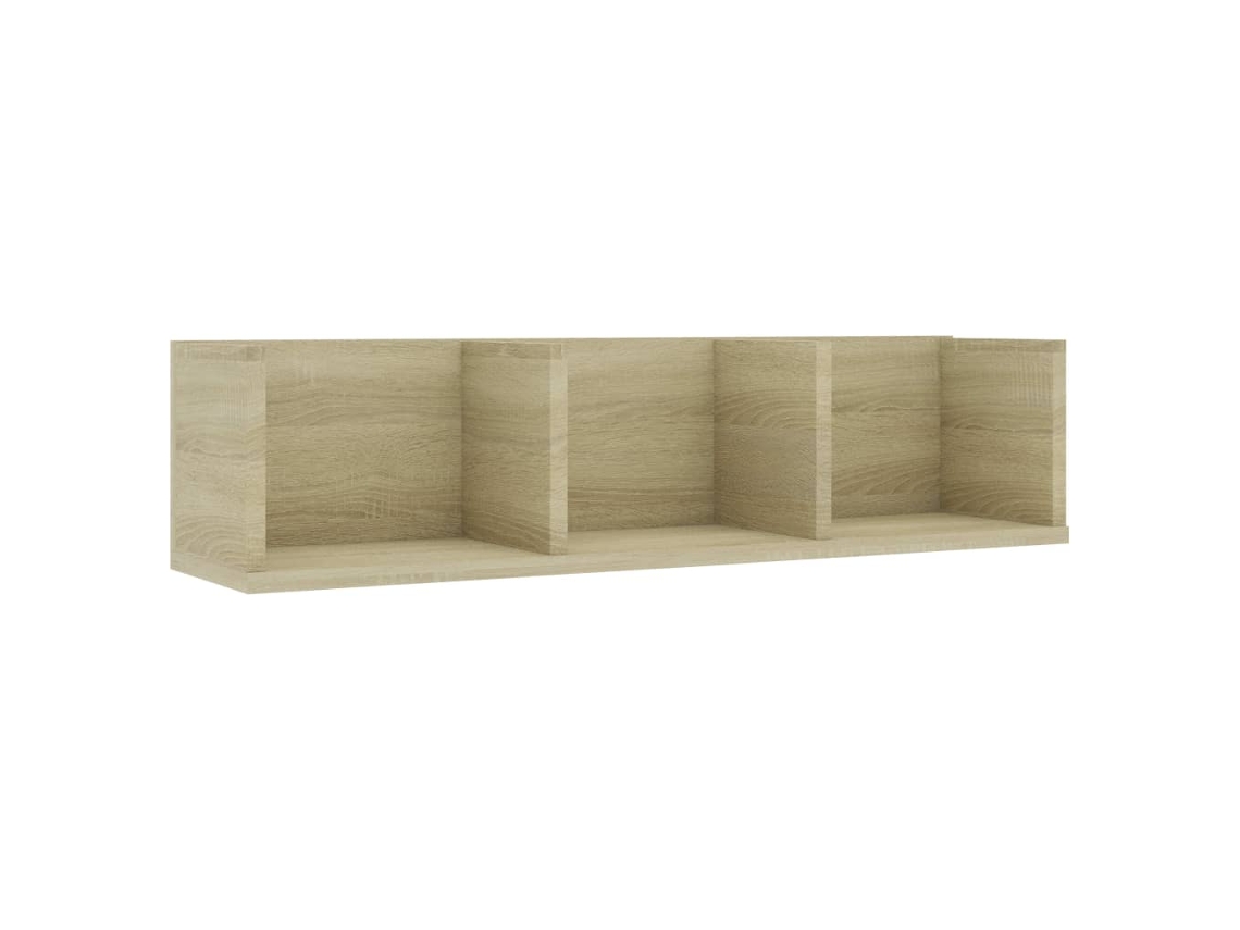 Estantería de pared para CD, 75x18x18 cm, Derivados de madera de roble, MAISON EXCLUSIVE