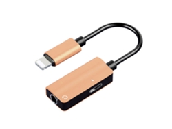 Adaptador De Conector Jack De 3,5 Mm Para Interfaz Ios Con Salida De Audio Y Carga Sincronizada - Plug And Play