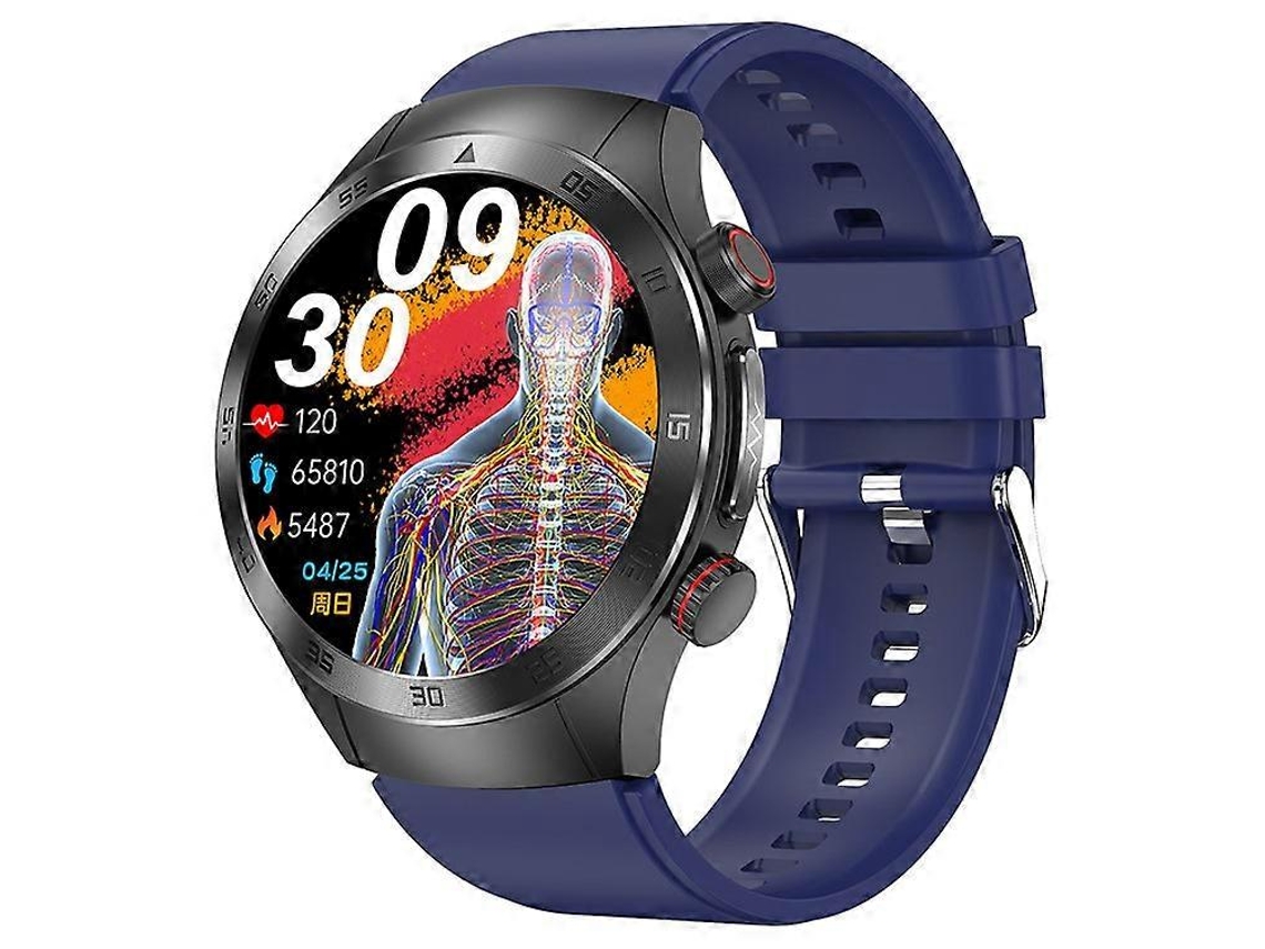Reloj inteligente E800 con pantalla AMOLED de 1,49 pulgadas, llamadas Bluetooth, terapia láser, ECG y correa de silicona Ly Ebike