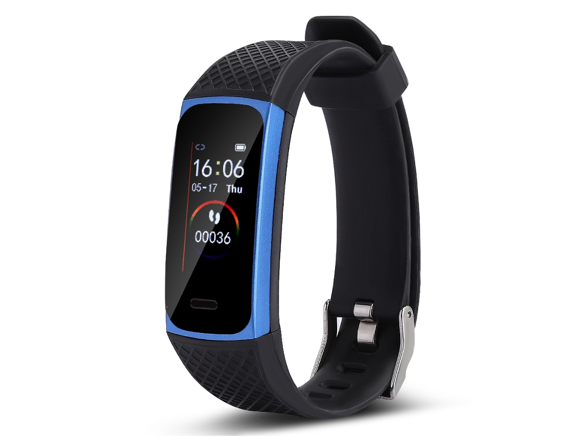 Reloj Deportivo Inteligente Ip68 Resistente Al Agua, Contador De Pasos, Monitor De Frecuencia Cardíaca, Monitor De Sueño Y Monitor De Presión Arterial, Pulsera Azul.