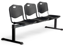 Sillas para Recepción PYC Bloco 3 Sillas Pozohondo Negro (Sin Brazos - PVC)