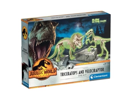 Kit de Ciencia CLEMENTONI Jurassic World Triceratops y Velociraptor Ciencia & Juego 19289